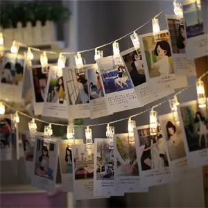 30Led Led صور كليب سلسلة ضوء 12FT الدافئة الأبيض حفل زفاف ديكور المنزل شنقا صور صور داخلي الجنية أسلاك إضاءة للأماكن الخارجية
