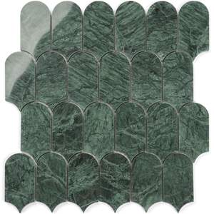 Mosaico de Piedra de Mármol Verde Glaseado de Foshan para Decoración de Baños a Precio Económico en China - Product Image 1