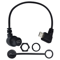 USB 2.0 Mini Tahan Air B 5pin Perempuan Ke Mikro B 5pin Laki-laki Dashboard Flush Panel Mount Kabel Ekstensi untuk Truk Perahu Sepeda Motor