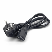 Câble d'alimentation PC H05VV-F 3C*0.75MM2 avec fiche européenne à angle droit 3 broches IEC C13 220 Volts