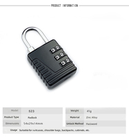 Cadenas à combinaison portable SKG-523 en alliage de zinc, serrure de sécurité à 3 chiffres pour valise de voyage, sac à dos et casier scolaire