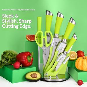 Juego <span class=keywords><strong>de</strong></span> Cuchillos <span class=keywords><strong>de</strong></span> Cocina Nai Fu Skylark <span class=keywords><strong>de</strong></span> 6 Piezas, <span class=keywords><strong>Serie</strong></span> 3Cr, Acero Inoxidable, para Cortar Huesos, Preparar Alimentos Complementarios para Bebés y Frutas - Product Image 1