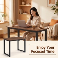 Bureau d'ordinateur Hebei Huading, bureau simple, bureau de travail moderne, bureau d'étude pour chambre à coucher, cadre noir