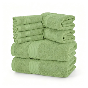 Set di 8 <span class=keywords><strong>Asciugamani</strong></span> da Bagno in <span class=keywords><strong>Cotone</strong></span> <span class=keywords><strong>Pettinato</strong></span> 100%, Morbidi e Assorbenti, Collezione Satinata - Product Image 6