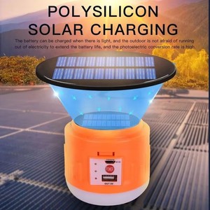DC USB recargable Solar LED Camping Luz Portátil emergencia multifuncional IP65 clasificación señal de salida lámpara hecha de plástico duradero - Product Image 4