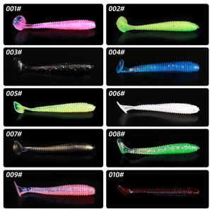 Esca da pesca in plastica morbida artificiale all'ingrosso, esca a 30 pz/pacco a coda a T esche per vermi molli - Product Image 6
