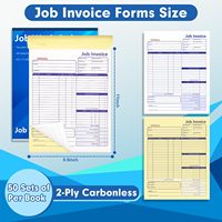 Formulaires de bons de travail personnalisés Formulaires de factures d'emploi Livre de reçus de factures d'entrepreneur Livre de reçus de 8.5*11 pouces Formulaires autocopiants en 2 parties