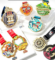 Médailles sportives personnalisées en métal émaillé plaqué or, souvenirs de compétition pour les vainqueurs, cadeaux pour les événements sportifs scolaires et corporatifs