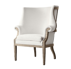 New Design Home European Style Living Room Solid Oak Frame Fabric <strong>Wingback</strong> <strong>Arm</strong> <strong>Chair</strong> Accent <strong>Chair</strong> - Product Image 1
