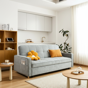 أريكة زاوية على شكل حرف L قابلة للتحويل إلى سرير مع تخزين قابل للسحب، أثاث عصري لغرفة المعيشة من القماش - Product Image 2