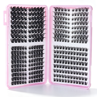 36 rangées de cils en grappe DIY LB-03, longueurs mixtes naturelles, faux cils faits à la main pour application autonome
