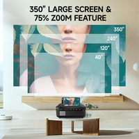 ODM A10R Siyah Yıl Sonu İndirimi 14300 lümen Ultra Parlak 4K LCD Dahili Hoparlörlü Dış Mekan Partisi Android Akıllı Wi-Fi Projektör