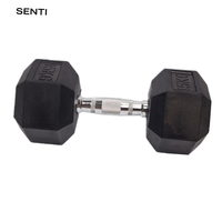 Haltères de fitness pour hommes SENTI ST-101 certifiés CE, en acier et caoutchouc, design hexagonal, poignée antidérapante, vente en gros