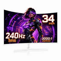 Moniteur PC TCOLOR 34 pouces incurvé pour jeux, écran PC ultra-large 4K, écran LCD, écran de jeu 240 Hz, moniteur d'ordinateur pour la maison