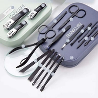 Ensemble complet de manucure 18 en 1, coupe-ongles en acier inoxydable de haute qualité, ciseaux, kit de soins personnels professionnel