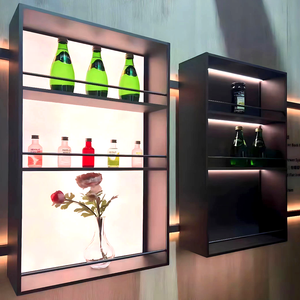 Rak <span class=keywords><strong>Display</strong></span> Dinding Modern untuk Supermarket Komersial, Kabinet Penyimpanan Minuman Keras dan Anggur Berbahan Aluminium dengan Dua Sisi - Product Image 5