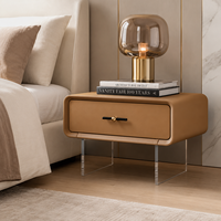 Table de chevet moderne en MDF avec détails en acrylique, armoire de rangement pour chambre à coucher, hôtel, appartement - Vente en gros Fabricant