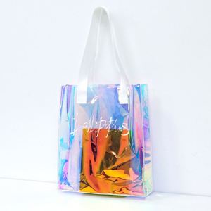 Wholesale Custom Logo Holographic PVC Beach <b>Bag</b> Waterproof <b>Transparent</b> Travel <b>Bag</b> with Trendy Color for Gifts and Shopping - Product Image 1