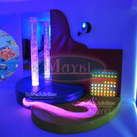 Kit de lumière à fibres optiques sensorielles interactif pour tube à bulles, pour l'autisme multisensoriel et l'apprentissage, éclairage de la pièce