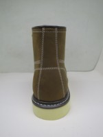 Bottes de travail durables en cuir à tige haute, style rétro, avec embout en acier, antidérapantes, décontractées, pour l'extérieur, pour hommes
