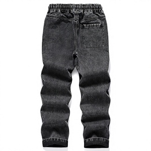 AAFII IMPEX Jean Cargo Vintage Noir Coupe Droite pour Homme Taille Moyenne 100% Coton Écologique Léger Tendance Estivale - Product Image 5