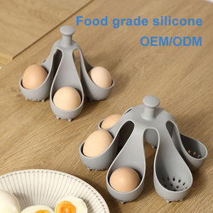 Support à œufs en silicone de haute qualité, résistant aux hautes températures, sûr pour la cuisson, pour la conservation des aliments bouillis, récipient de stockage - Product Image 2