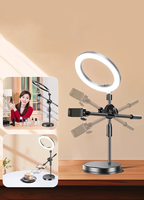 Anneau Lumineux LED avec Support Trépied de Bureau 10 Pouces pour Alimentaire, Bijoux, Maquillage, Diffusion en Direct, Éclairage d'Appoint et Photographie