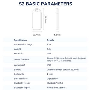 Không dây vị trí IOT thông minh tag siêu nhỏ <span class=keywords><strong>Proximity</strong></span> tiếp thị bluetooth theo dõi BLE đèn hiệu <span class=keywords><strong>ibeacon</strong></span> với cảm biến ánh sáng - Product Image 6