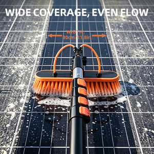 Brosse de nettoyage de fenêtres en aluminium écologique <span class=keywords><strong>pour</strong></span> panneaux solaires, avec perche télescopique à alimentation en eau, vente en gros d'usine - Product Image 3