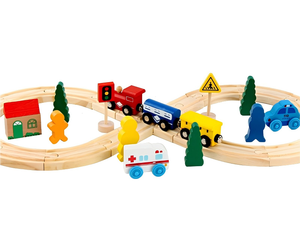 Juguete de tren de pista eléctrica con motor de tanque de Thomas the de madera-Juguete de ranura de juguetes ferroviarios para el desarrollo intelectual y la diversión de los niños - Product Image 1