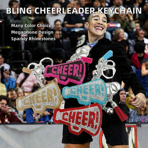 พวงกุญแจรูปแตรเชียร์ลีดเดอร์ประดับคริสตัลเพชรระยิบระยับ - Product Image 2