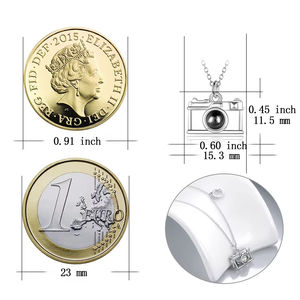 YFN joyería romántica regalo plata esterlina 925 100 idiomas te amo proyección Cámara colgante collar - Product Image 2