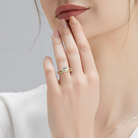 Solide Ensemble de Bijoux de Fiançailles en Argent Sterling 925 Moissanite Diamant de Laboratoire Plaqué Or 14K pour Mariage Cadeaux Alliance VVS pour Femme