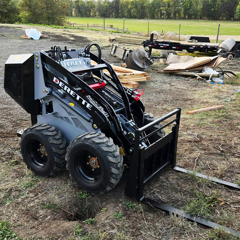 Derette DRT450 Compact Wheel Loader Mini Skid Steer Stand up Machine ...