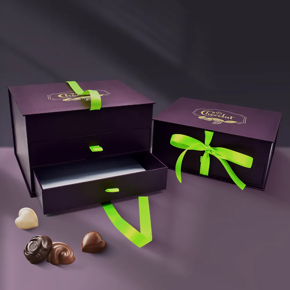 Изготовитель на заказ переработанная жесткая упаковка для шоколада подарочная коробка с крышкой для рождественского свадебного любовника