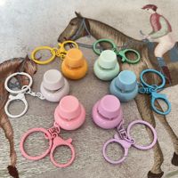 New Design Simple Round Plastic Keyboard Keychain Click Keycap Fidget Switch Led Base Light up Clicker Button