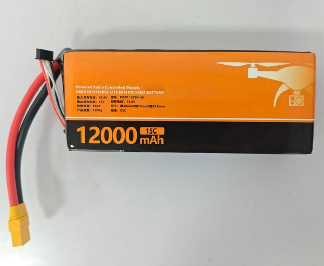 Super Strong Power 4S 14.8V 12000mAh 15C High Discharge LiPo Battery Pack for UAV RC Quadcopters & Drones