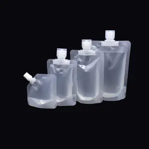 Refillable Empty Squeeze Pouch 10ml 30ml 50ml 100ml 200ml Plastic Stand Up Spout Pouch for cosmetic Lotion Shampoo