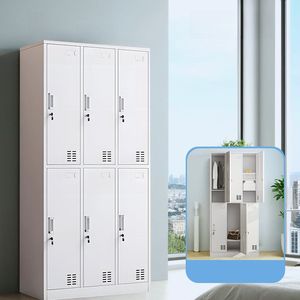 彩色六门现代钢制储物柜独立式可上锁柜子家用家具医院健身房客厅防潮 - Product Image 5