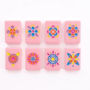 Multi-Color Minimal Line Acrylic Mahjong Tiles 160Pcs Engraved American Style Gift Set Ready Stock - Product Image 6