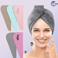 Custom logo Wholesales Personalized SPA Absorbent Quick Dry Soft Turban Button Twist Wrap Microfiber Hair Barber Salon Towel