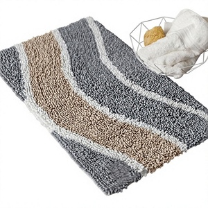 Ensemble de tapis de salle de bain solides antidérapant et absorbant boucle de coton tapis de bain tapis Beige tapis doux tapis de bain pour salle de bain - Product Image 1