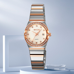 高級トレンドダイヤモンドダイヤルラウンドレディースウォッチソリッドスチールクォーツ腕時計薄型ケース女性用ジュエリーSkmeiモデル2342 OEM対応 - Product Image 2