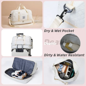 Borsa da Viaggio Impermeabile Unisex con <span class=keywords><strong>Chiusura</strong></span> a Cerniera e Motivo Geometrico alla Moda, Personalizzabile con Logo, in Tessuto Oxford - Product Image 4