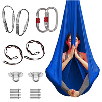 Hamac de yoga aérien pliable en nylon haute capacité pour salon, salle de sport et extérieur - Design traditionnel, durable et portable