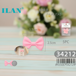 Ilan Bow <b>Ties</b> 3.5Cm X 2.5Cm Pink 5Pc For Hair Accessories - Product Image 3