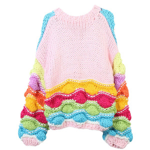 ZHEZHE Herbst Winter Damen Strick Dicker Freizeit pullover Bunter Knopf V-Ausschnitt Mädchen Streetwear Sweater <span class=keywords><strong>Cardigan</strong></span> - Product Image 3