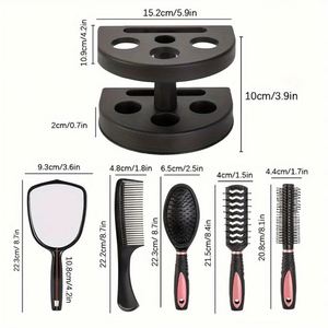 Ensemble de brosses de coiffure professionnelles personnalisées pour salon, ensemble de 5 peignes combinés, outil de coiffage pour salon, miroir et support - Product Image 2