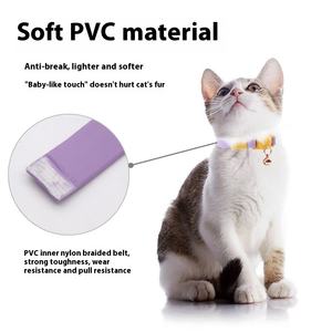 Coleira de Cão de PVC Macio Ecológica Nova com Fecho de Botão e Decoração de Fita para Raças Pequenas - Product Image 4
