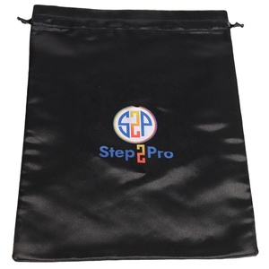 Sac à cordon en satin noir pour sacs à main, chaussures et maillots de bain, avec logo et design personnalisé gratuit, sac anti-poussière en satin à cordon - Product Image 4